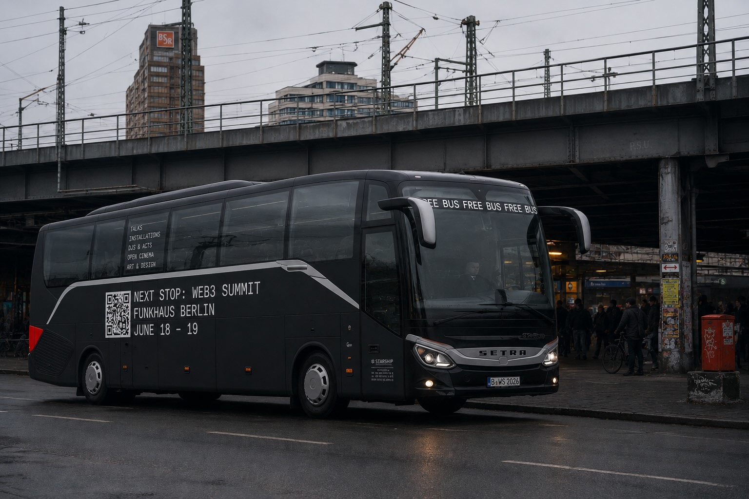 Web3 Summit free shuttle bus to Funkhaus Berlin