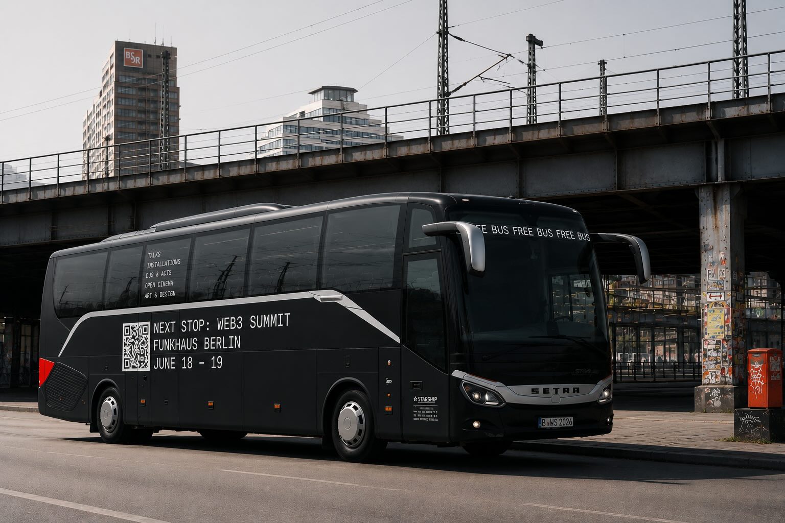Web3 Summit free shuttle bus to Funkhaus Berlin